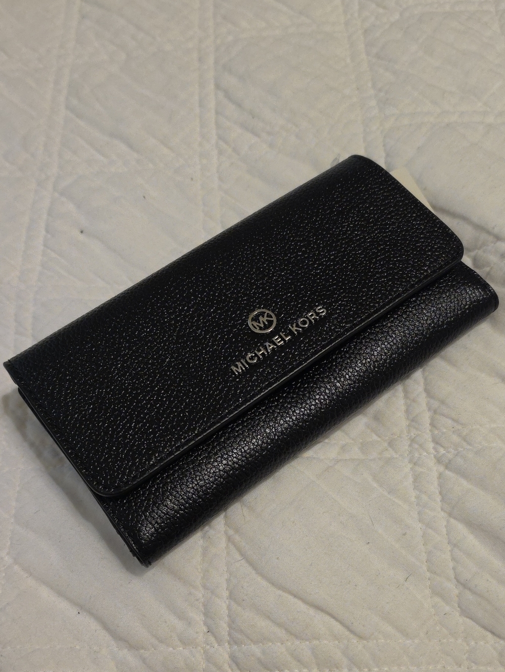 Michael Kors Jet Set Charm Large Trifold Wallet Black NWT